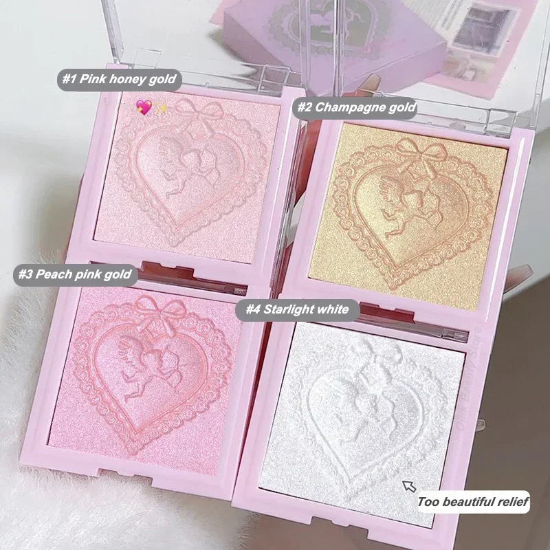 Rynx | Fairy Pink Highlighter Fine Flash Party Supernatural White Contour Highlight Palette Monochrome Highlights Powder Cosmetics