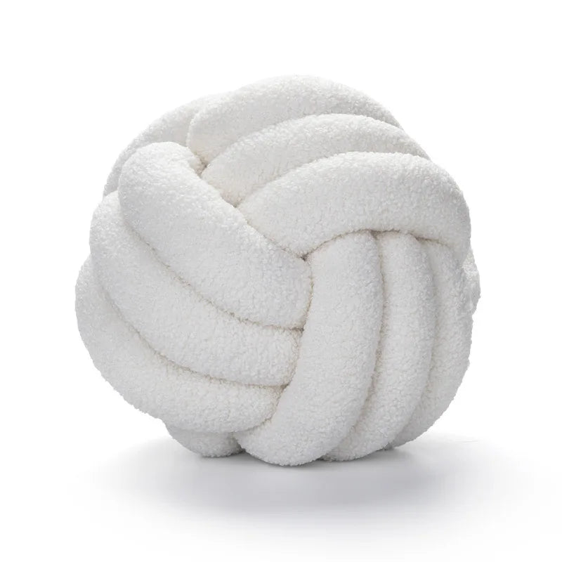 Lisslune | Throw Pillow - Cozy - Hand-Knotted Ball - Sheepskin