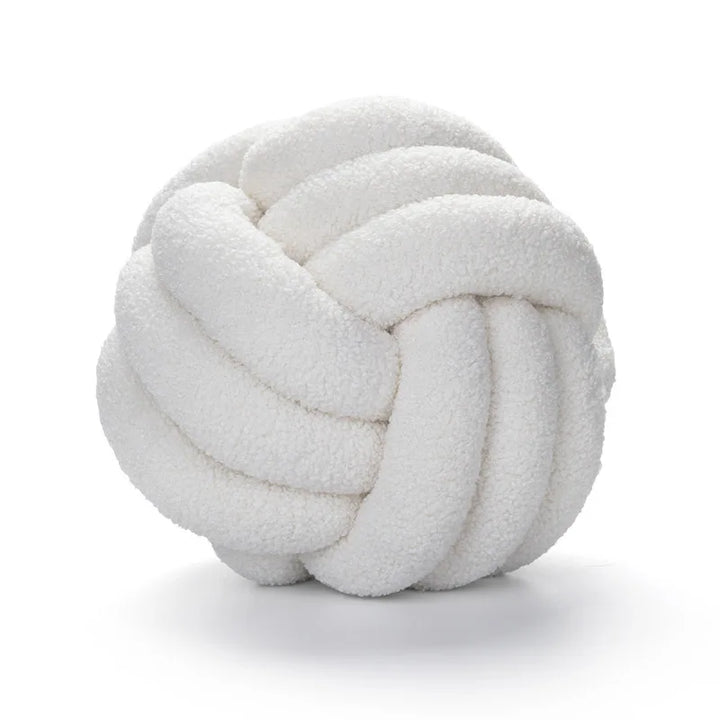 Lisslune | Throw Pillow - Cozy - Hand-Knotted Ball - Sheepskin