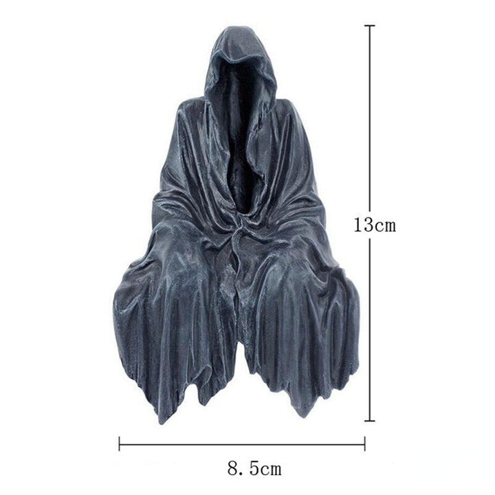 Lisslune | Ethereal Black Grim Reaper Resin Sculpture for Dark Fantasy Enthusiasts