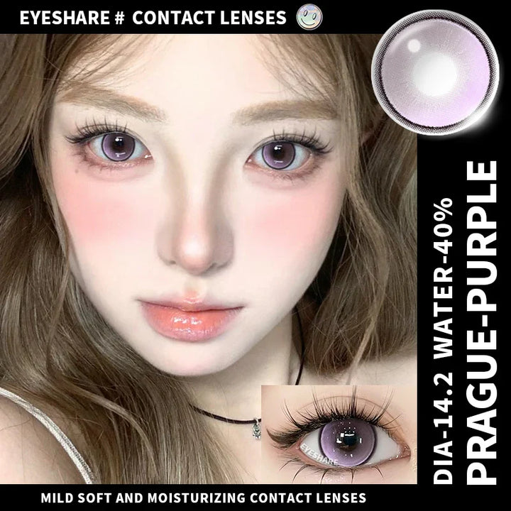 Rynx | 1 Pair/2 Pieces Colored Contact Lenses for Eyes Cosplay Blue Lenses Fashionable Purple Lenses Annual Cosmetic Green Eye Contact Lenses