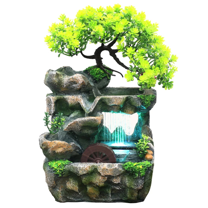Lisslune | Natural Mini Tree Waterfall Desk Fountain