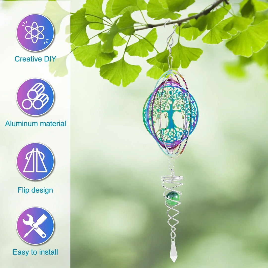 Lisslune | Stainless Steel Spiral Tail Outdoor 3D Wind Spinners