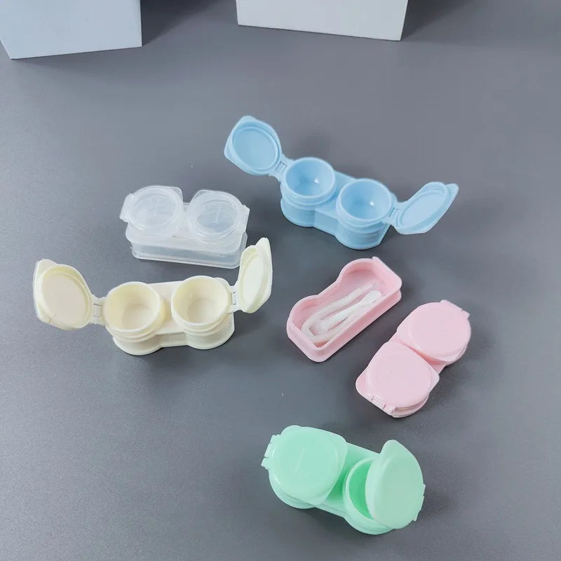 Lisslune | New Style Macarons Press Clamshell Includes Tweezers Suction Set Portable Contact Lens Case Travel Mini Color Contact Lens Box