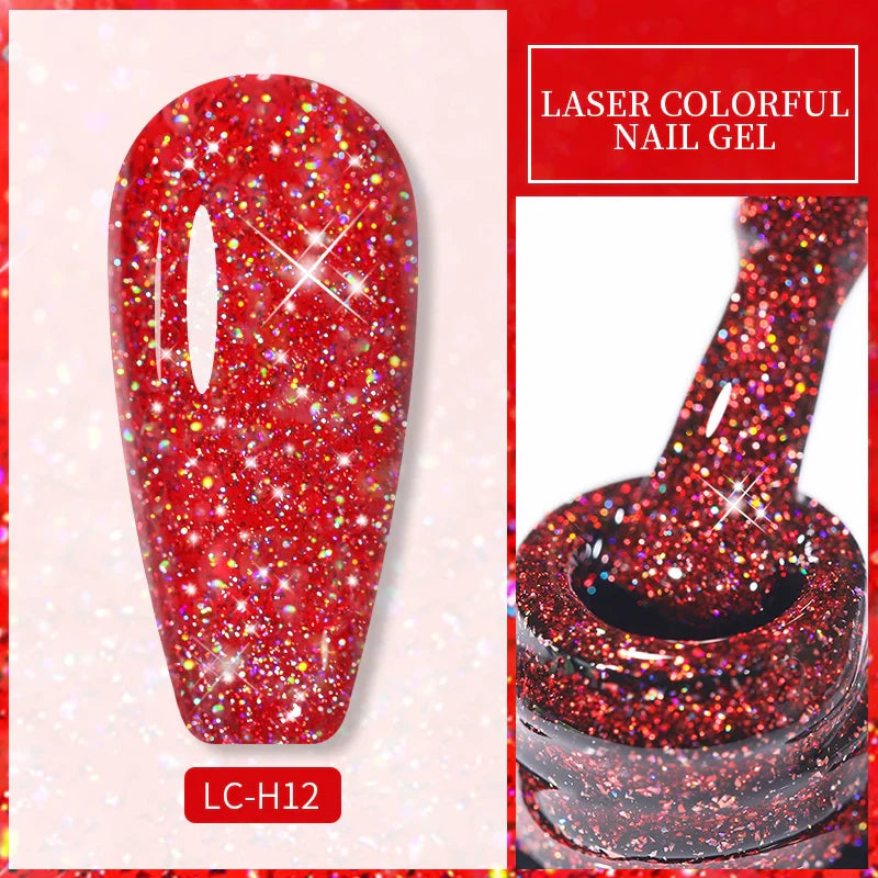 Rynx | 7ml Glitter Gel Nail Polish Semi Permanent Sequins Soak Off UV Gel Colorful DIY Nail Art Polishes