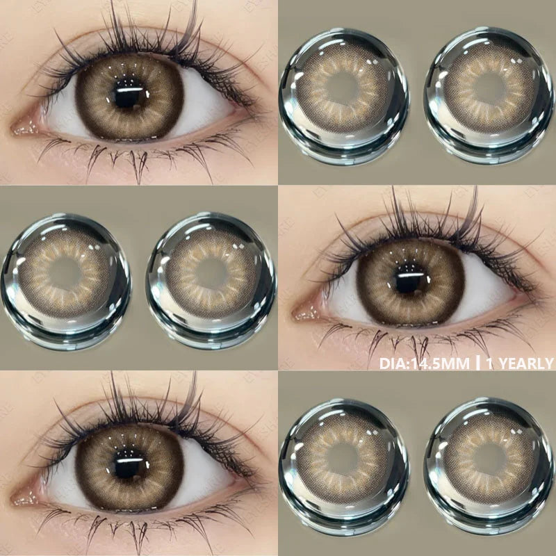 Rynx | 1 Pair Brown Natural Eye Lenses Color Contact Lenses for Eyes Green Lenses Blue Eye Contacts Annual Cosmetic Gray Pupils