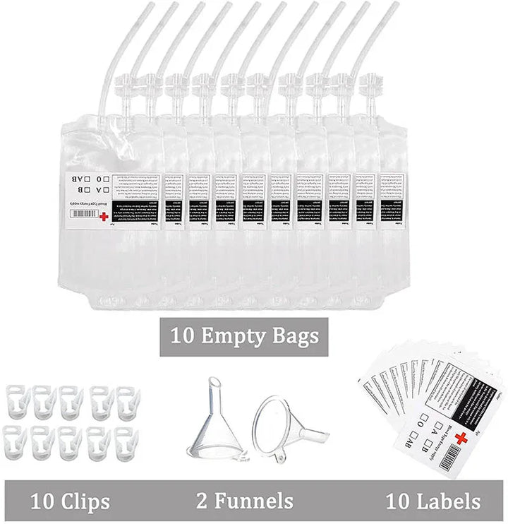 Rynx | 10 pcs./lot 350ml Halloween blood bags for drinks PVC drinking bags vampire theme party props horror man Halloween party accessories