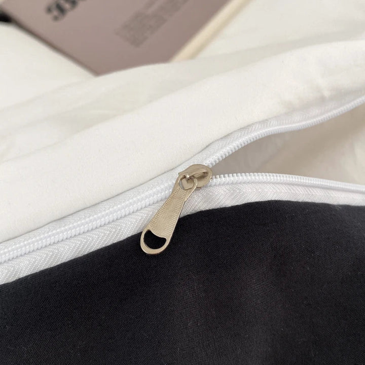 Rynx | Simple Style Bedding Set Towel Embroidered Duvet Cover Set Breathable Bedding Queen Size Bed Sheet Set Home Bedding 이불세트
