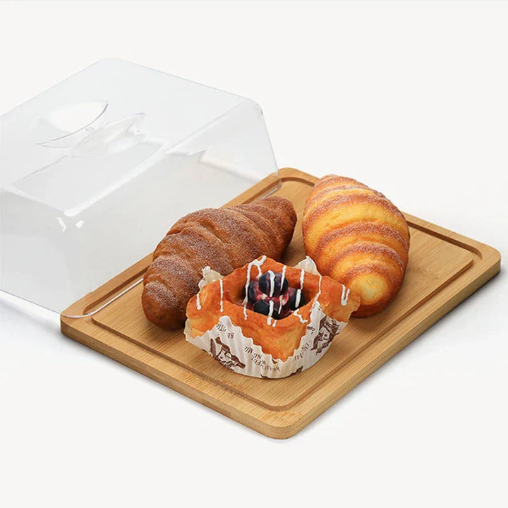 Lisslune | Rectangular cheese and butter dish with bamboo board