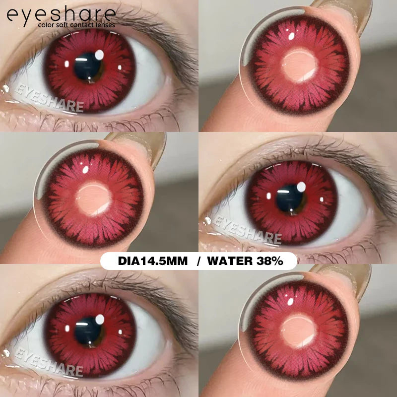 Rynx | 1 Pair Cosplay Colored Contact Lenses Anime Blue Lenses Purple Eyes Halloween Makeup Contacts Annual Pink Beauty Pupils