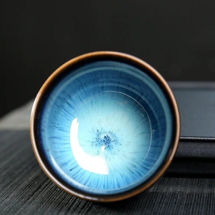 Lisslune | Handmade Ceramic Mug – Blue-Glazed Tea Bowl