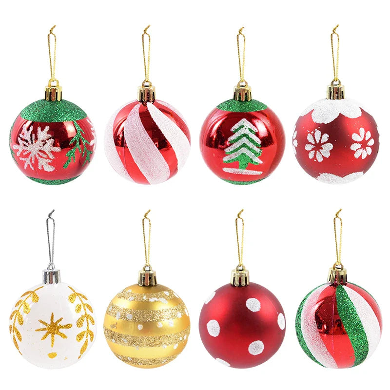 Rynx 6pcs/Box 6cm Christmas Tree Balls Ornaments Xmas Tree Hanging Decorations Christmas Decorations for Home Navidad Natal New Year Gift