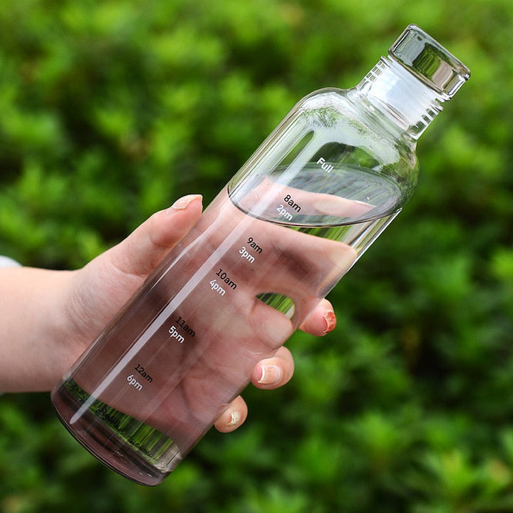 Lisslune | Time Scale Heat-Resistant Glass Water Bottle