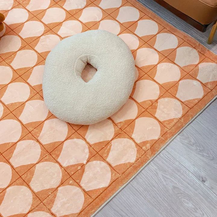 Rynx | Retro Living Room Rug Minimalist Bedroom Rug Comfortable Soft Rug Easy Care Rug Easy to Store Rugs Non-Slip Rug Rug