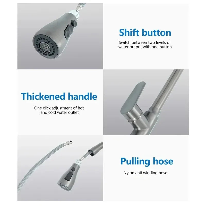 Lisslune | Kitchen faucet with pull-out spout – Brushed Nickel