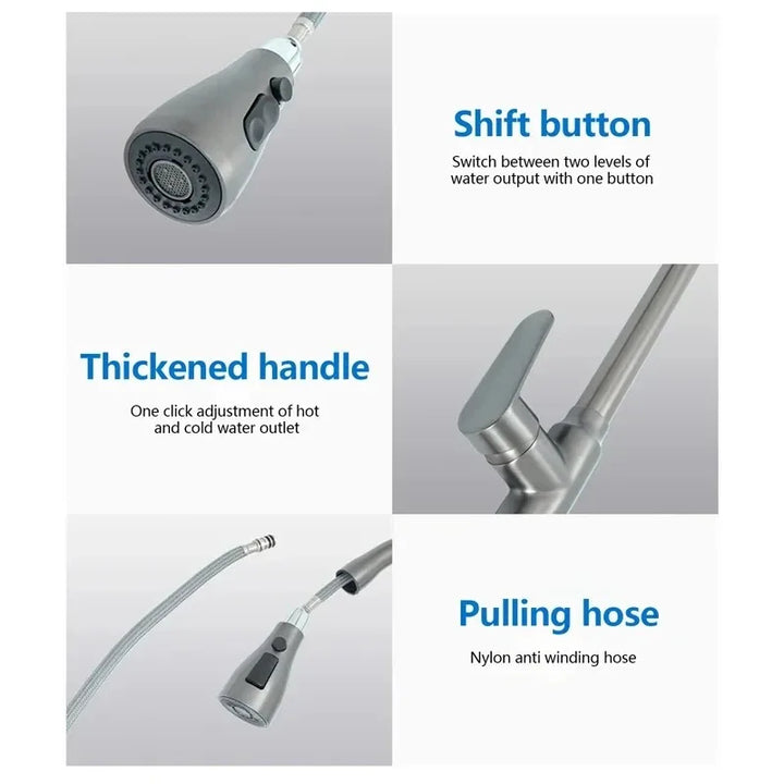 Lisslune | Kitchen faucet with pull-out spout – Brushed Nickel