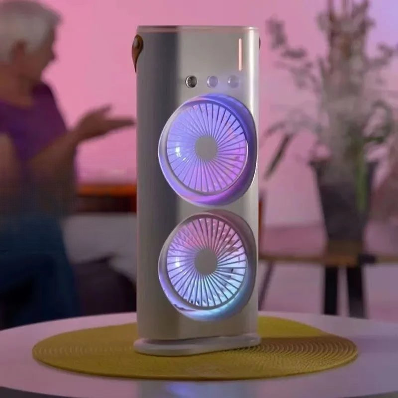 Lisslune | Portable Double Fan Cooling Spray Air Conditioning