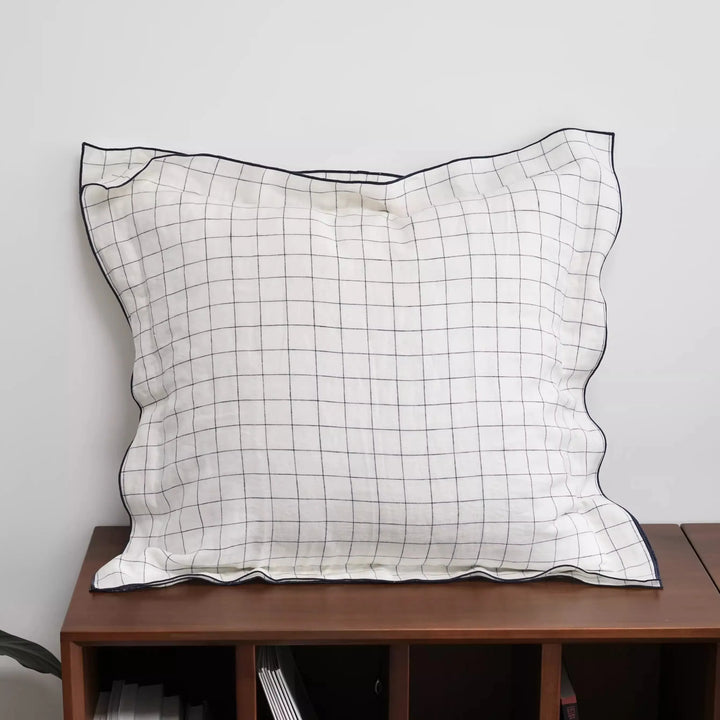Rynx | French Style Linen Shirt Pillow Case Square Pillow Case Decorative Stripes Pillow Case Pillow Case for Home Room Studio