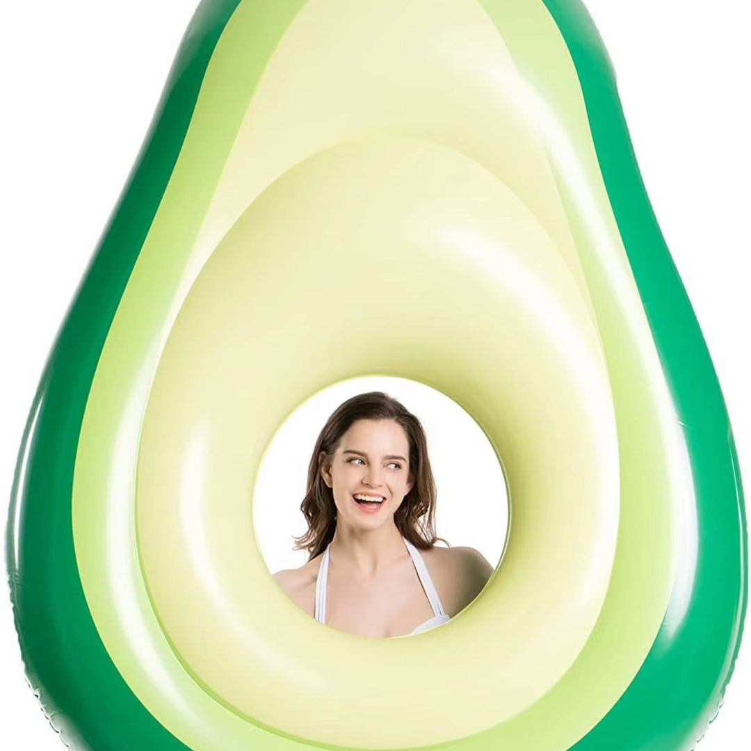 Lisslune | Inflatable Avocado Pool Float with Detachable Ball Toy