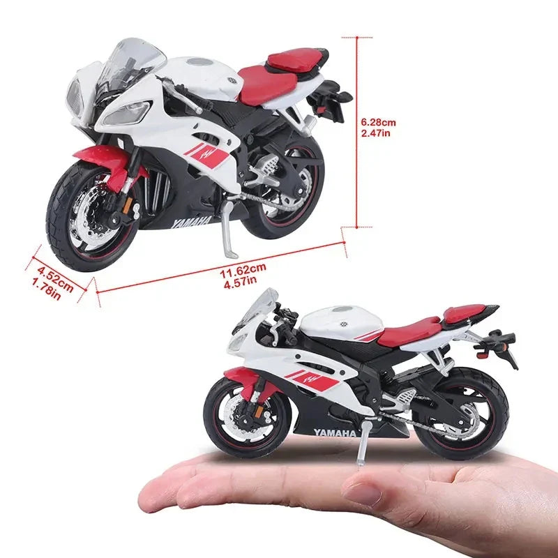 Lisslune | 1:18 Scale Yamaha R6 Alloy Roller Sportbike Figures Diecasts Kids Toy Motorcycle Racing Model Models Collector's Gift for Boys