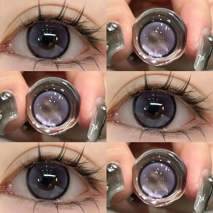 Lisslune | 1Pair Neue Myopie-Linsen Farbige Kontaktlinsen mit 0-800 Dioptrien Natürliche Linsen Pinke Augenlinsen Farb Kosmetisch Koreanisch