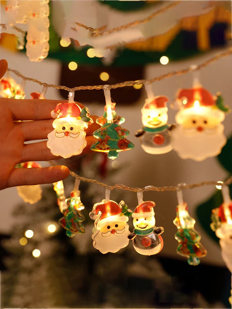Rynx | Christmas lights Santa snowman battery-operated garland LED Christmas decoration light party New Year's decoration
