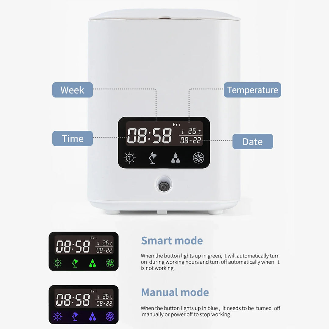 Lisslune | Multifunctional smart hydroponic plant pot with calendar, diffuser and desk lamp