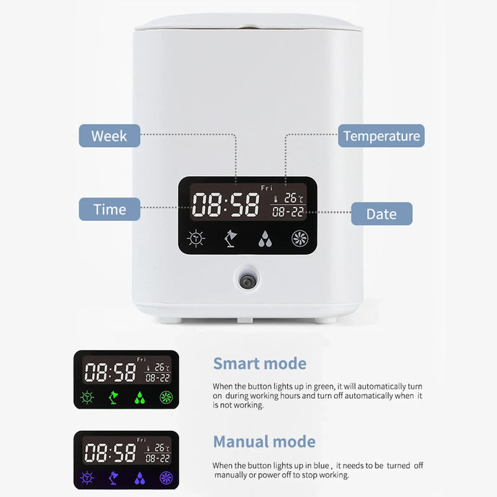 Lisslune | Multifunctional smart hydroponic plant pot with calendar, diffuser and desk lamp