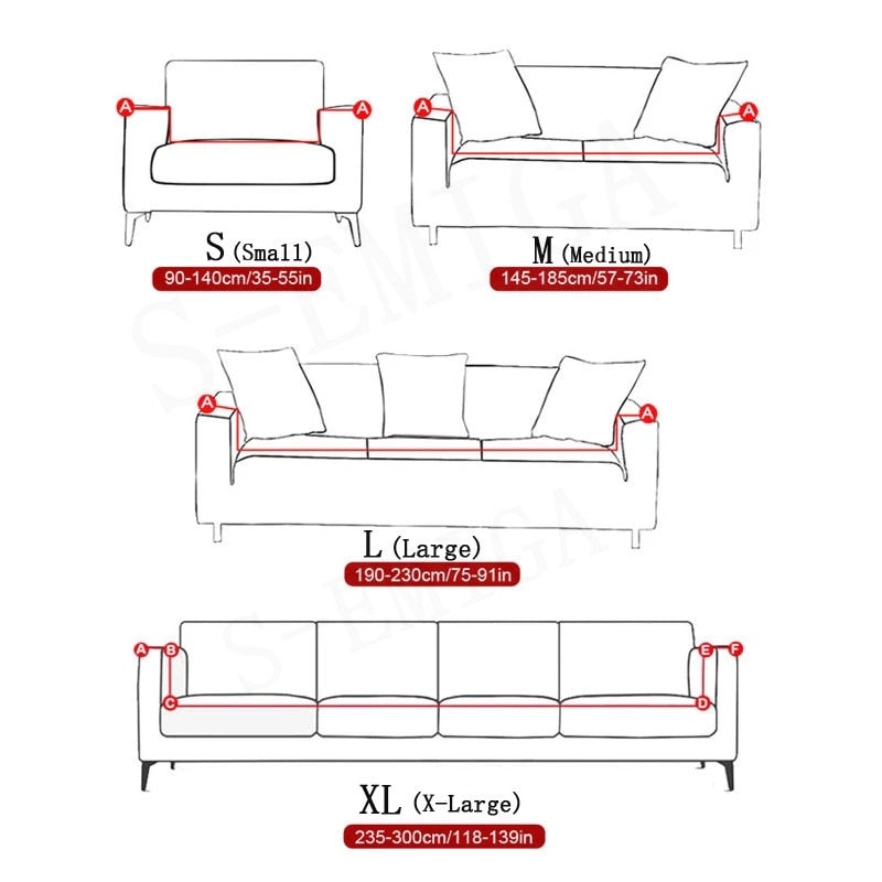Lisslune | Modern Non-slip Colorful Elastic Sofa Cover
