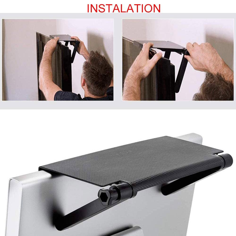 Lisslune | Versatile adjustable desktop stand with integrated media organizer in stylish black or white