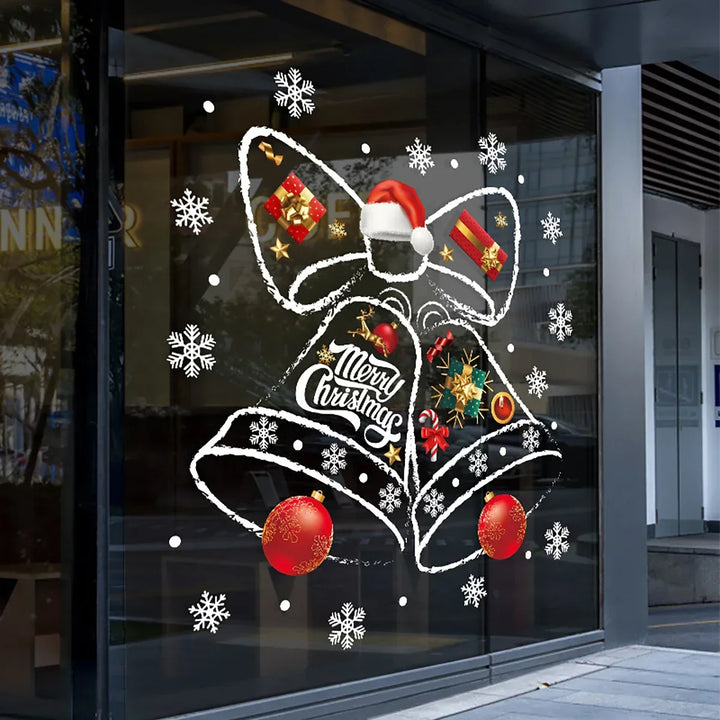 Lisslune | WinterBell Christmas Window Stickers – Reusable PVC Window Decoration with Festive Bell Design