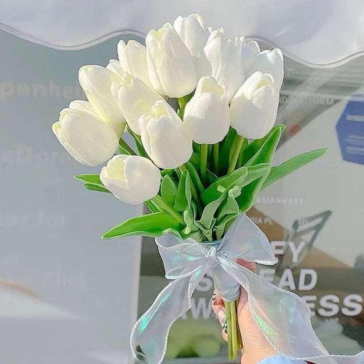 Lisslune | Artificial Tulip Bouquet with Realistic Lifelike Flowers