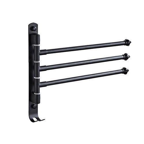Lisslune | DOOKOLE Contemporary Stainless Steel Rotating Towel Stand with Hooks for Enhanced Bathroom Organization