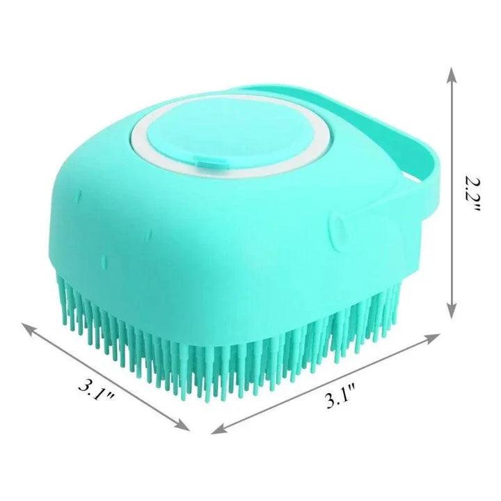 Lisslune | Silicone Pet Grooming Brush with Shampoo Dispenser - 2.7 oz Capacity for Easy Bathing