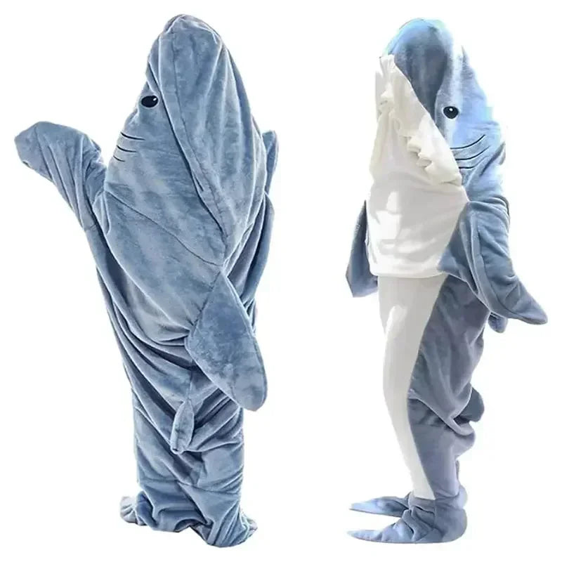 Lisslune | Snuggly Shark Cozy Hooded Onesie Blanket