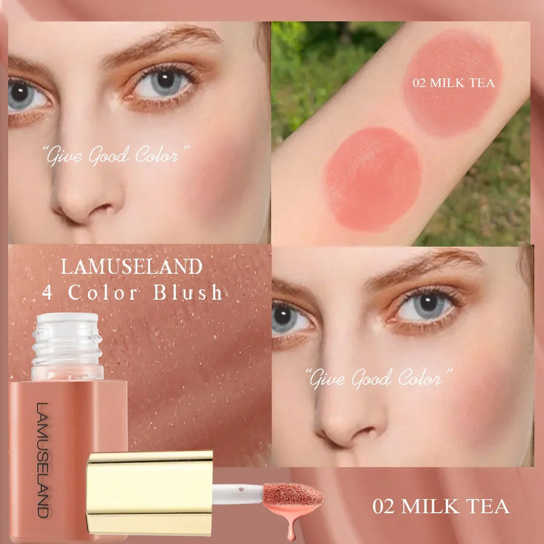 Rynx | Velvet Mini Face Matte Liquid Blush Long-lasting Silky Smooth Cheeks Eyes Blush Highlighter Stick Waterproof Contour Cosmetics