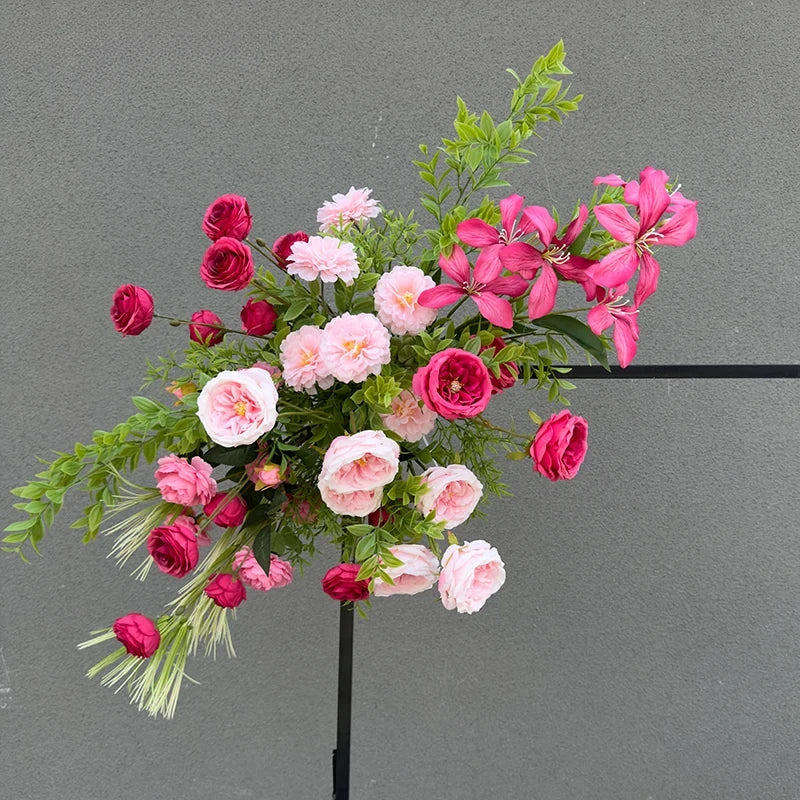 Rynx | Artificial Flowers Wedding Decoration Hanging Flower Row Background Arch Decor Aisle Flower Ball Floral Backdrop Arrangement