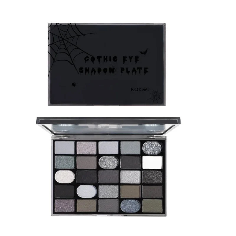 Rynx | Black Smoky Eyeshadow Makeup Palette Dark Gray Smoky Eyeshadow for Goth Makeup Glitter Eyeshadow Palette Pigments Eyeshadow