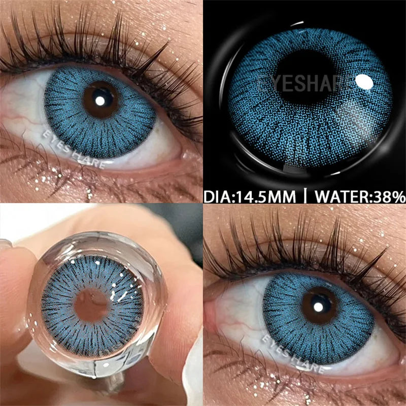 Rynx | 1 Pair of Colorful Contact Lenses for Eye Fashion High-Quality Lenses Blue Lenses Green Contact Lenses Annual Cosmetic Eye Contact Lenses