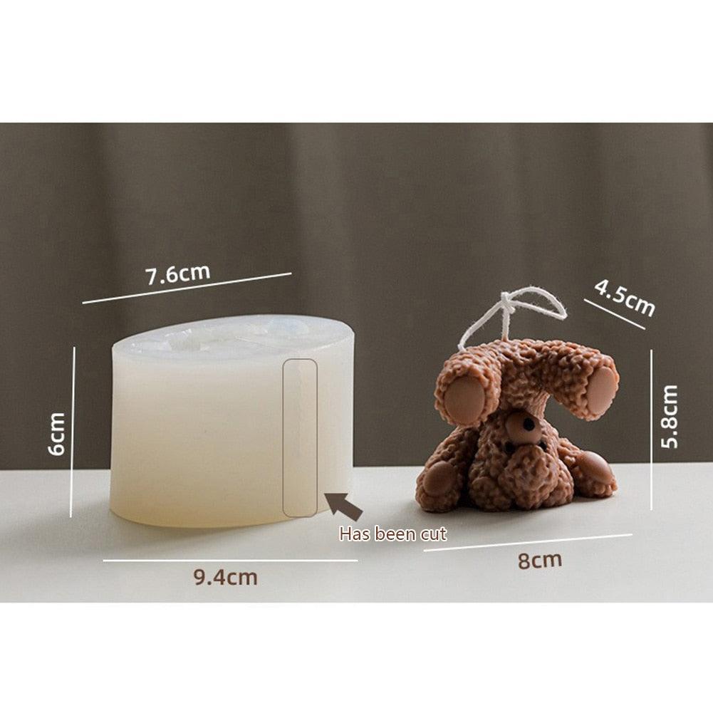 Lisslune | Teddy Bear Candle Making Silicone Mold Set with Dome Design