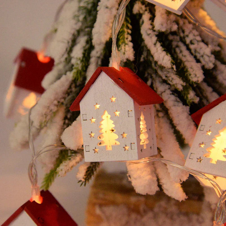 Lisslune | LED Christmas Houses Made of Wood with Festive Lighting