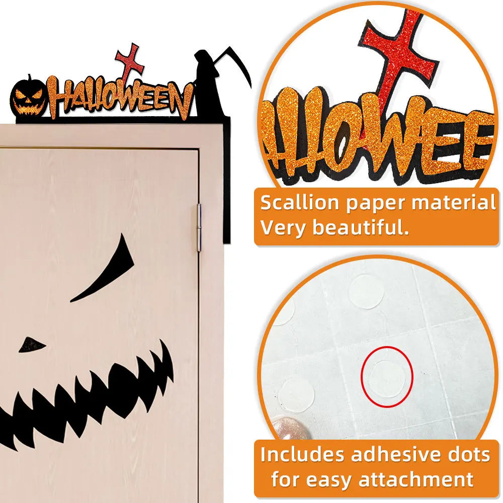 Rynx | Halloween Door Frame Decoration, Bats, Pumpkins, Spider Webs, Door and Window Corner Stickers, Halloween Home Decor