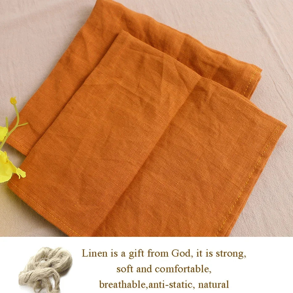 Rynx | 12PCS pure linen table napkins, 40x40cm sage green soft comfortable tea towel, square napkin for wedding dinner party decoration