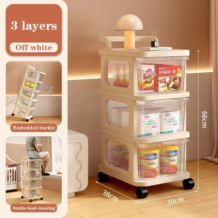 Rynx | Drawer Style Storage Cabinet Multi-layer Milk Oil Wind Storage Shelf Children Transparent Drawer Cabinets High Capacity Cart