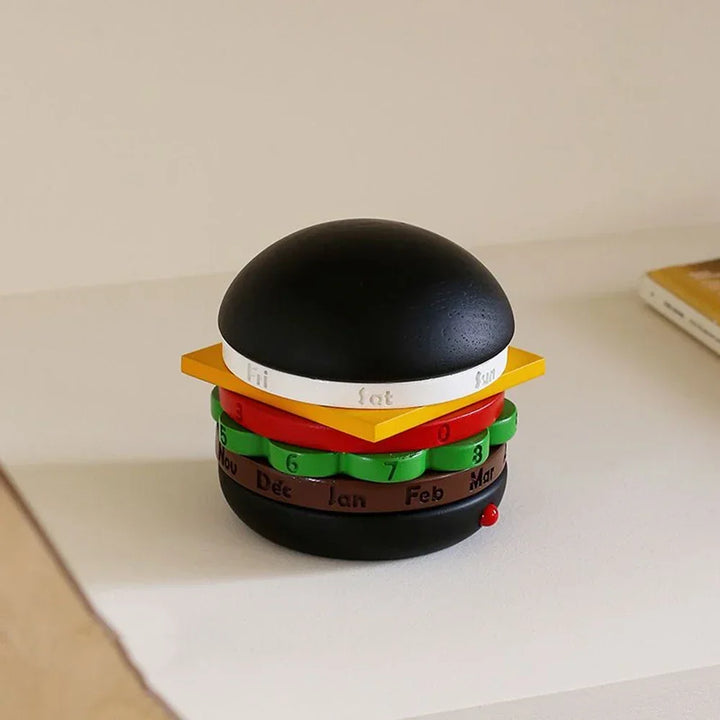 Lisslune | Rotating Wooden Hamburger Decorative Calender