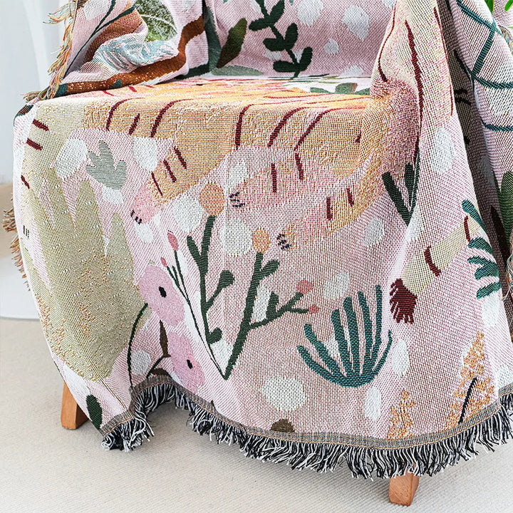 Rynx | Textile City In Pink Glasses Tiger Throw Blanket Nordic Sofa Towel Home Decor Wall Tapestry Bedspread Cartoon Picnic Blanket 125x150cm