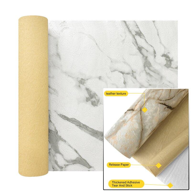 Lisslune | Marble Effect Self-Adhesive Synthetic Leather Craft Sheets - Must-Have for Creative Transformations