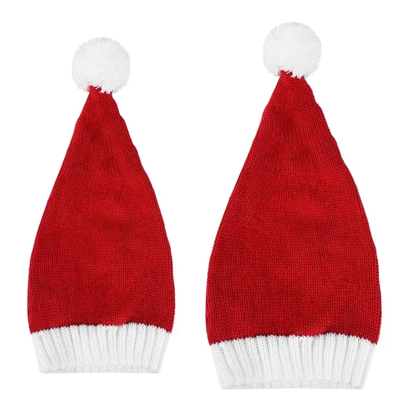 Rynx Knitted Christmas Hat Sweet Pompom Adult Children Soft Hat Santa Hat New Year Party Kids Gift Navidad Natal Noel Decoration