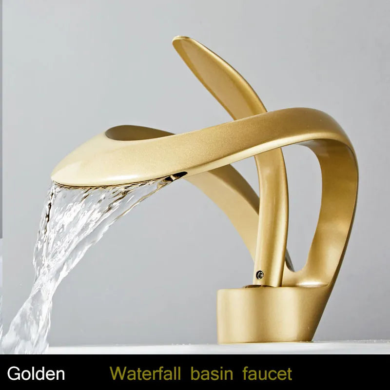 Lisslune | Modern Creative Brass Waterfall Design Faucet