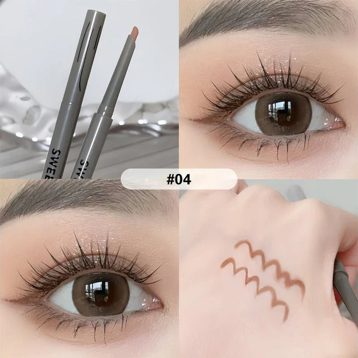 Rynx | Matte Lying Silk Moth Eyeliner Gel Pencil Waterproof Non-Blooming Quick-Drying Eyeliner Pencil Tea Brown Eyeshadow Pencil Makeup